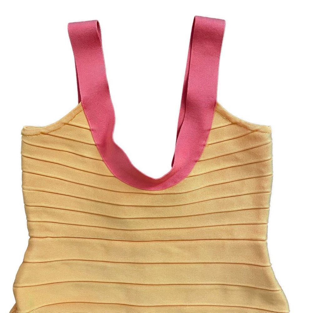 Herve Leger Bandage Dress Orange Salmon Pink Size Small - Picture 3 of 7